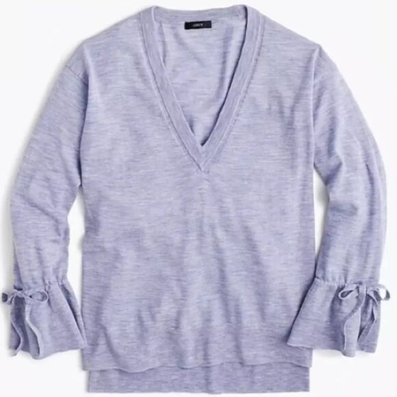 J. Crew Merino Wool V-neck Sweater in Heather Violet, Small, Transition Spring - Picture 1 of 9